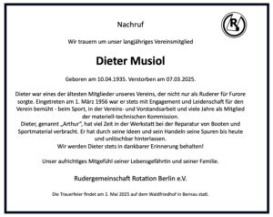 Read more about the article 07.03.2025 – Nachruf Dieter Musiol
