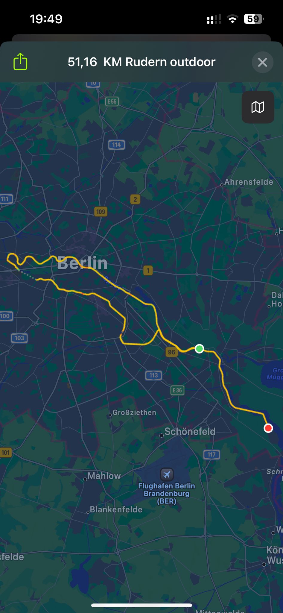 Die Strecke (grob, nicht komplett, 53km)